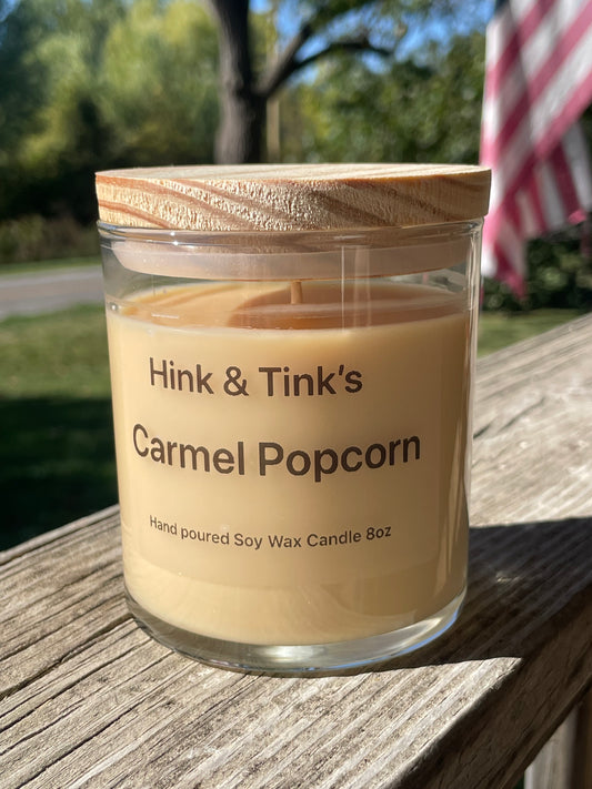 Carmel Popcorn 8oz Soy Candle