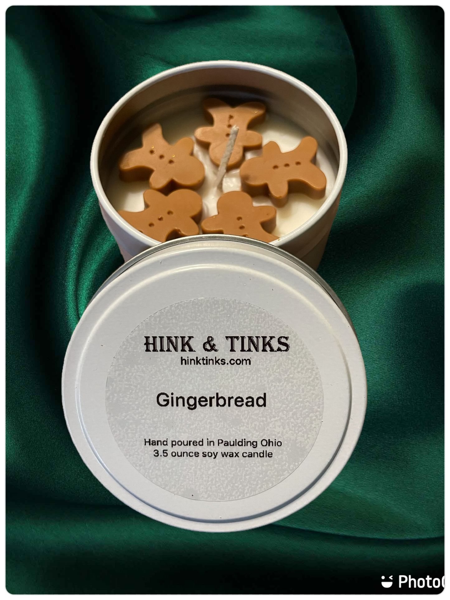 3.5 ounce Small Gingerbread Tin soy wax candle