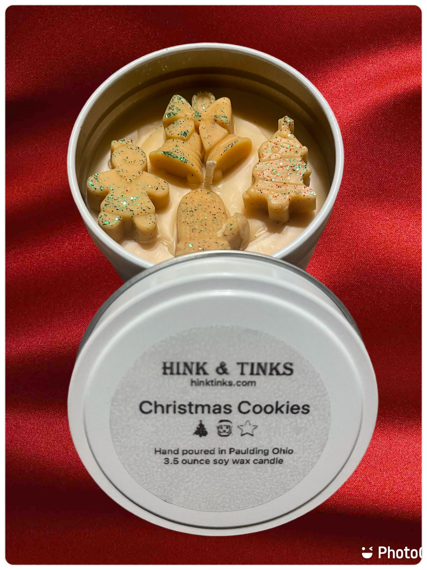 3.5 ounce Christmas Cookie tin soy wax candle