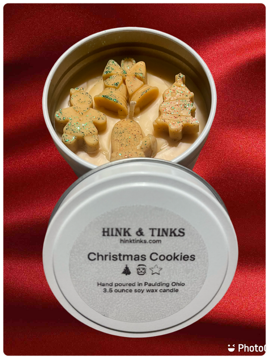 3.5 ounce Christmas Cookie tin soy wax candle